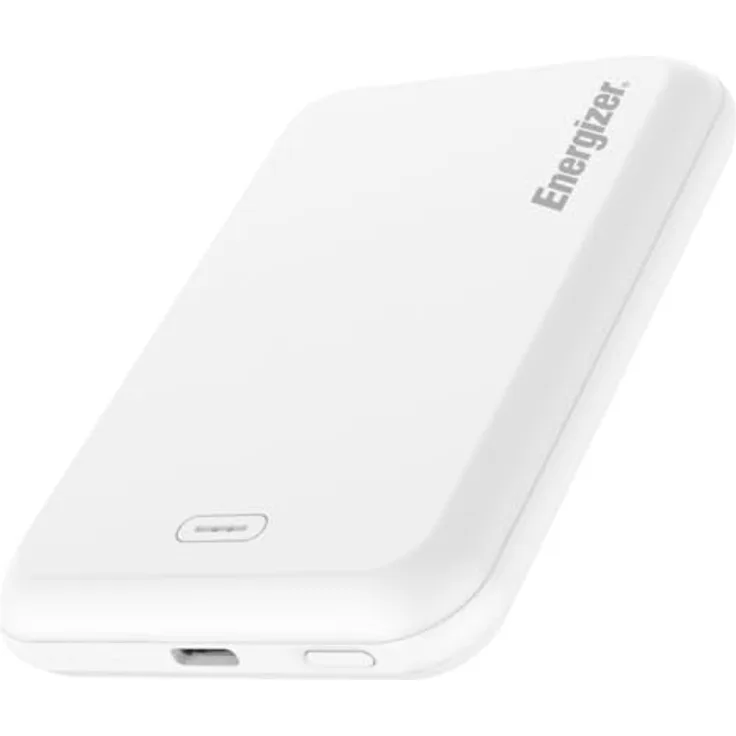 Energizer QM5000 Powerbank 5000mAh, Magnetisches Wireless Charging MagSafe, USB-C PD 20W & USB-A 15W, PowerSafe, Schnellladung, Externer Akku für iPhone & Android, 126g, LED-Anzeige