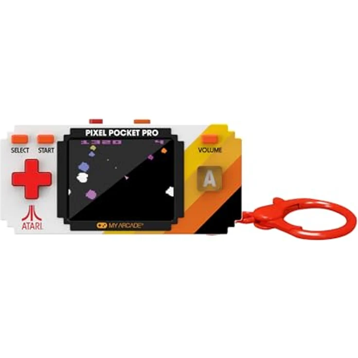 MYARCADE Pixel Pocket Pro Atari, tragbare Mini-Konsole mit 5,08 cm Bildschirm, rot/schwarz – Bild 3