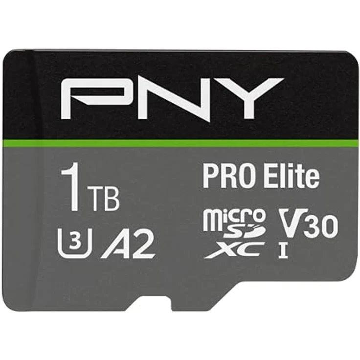 PNY PRO Elite 1TB microSDXC-Speicherkarte + SD-Adapter mit A2 App Performance + 100MB-s Lesegeschwindigkeit, Klasse 10 UHS-I, U3, V30 für 4K-Video – Bild 2
