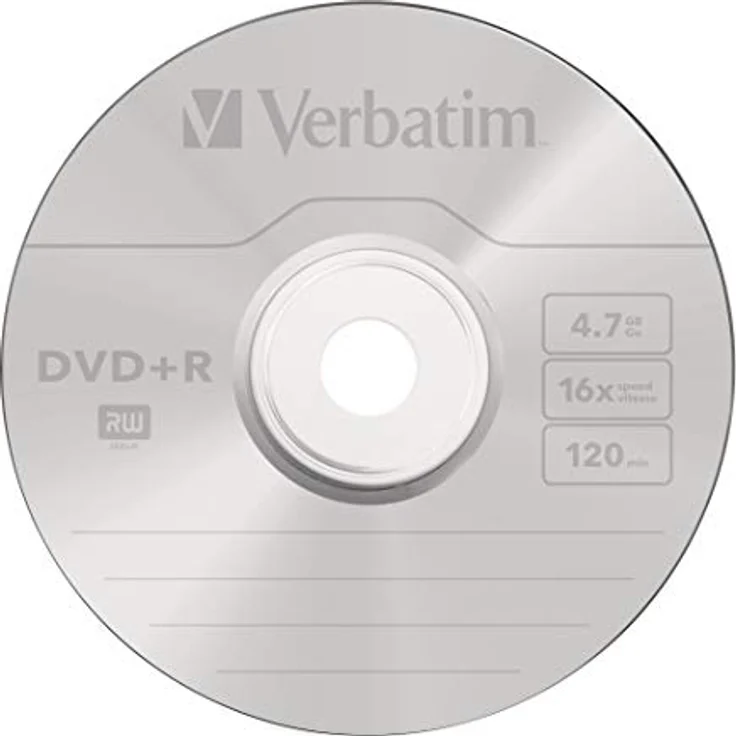 Verbatim DVD+R 16x Matt Silver 4.7GB 50er Pack Spindel DVD Rohlinge 16-fache Brenngeschwindigkeit & Hardcoat Scratch Guard DVD leer Rohlinge DVD DVD Rohlinge Spindel VB-DPR47S3A 50 Stück – Bild 3