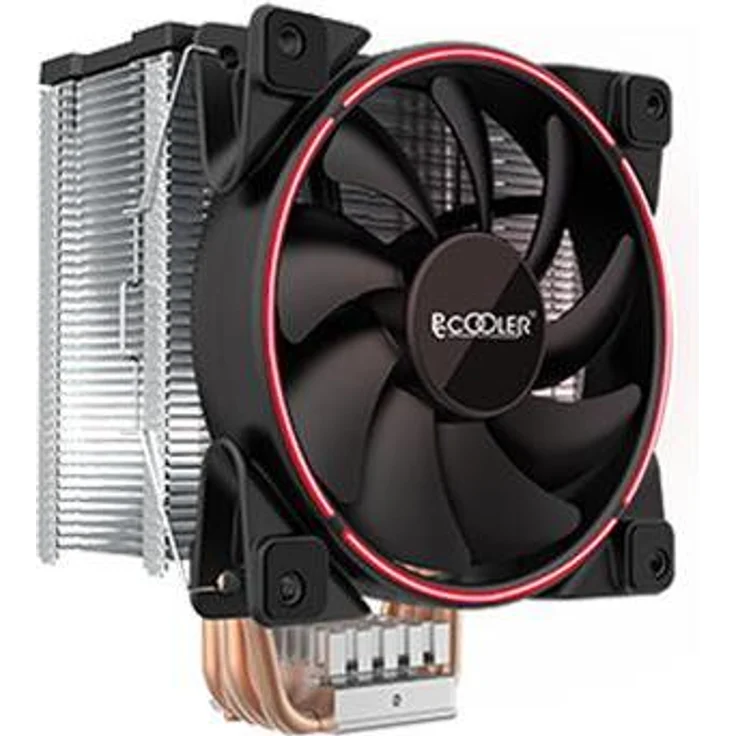 Pccooler GI-X6B-V2 Corona Blau, CPU Kühler mit rot leuchtendem Lüfter, 148 mm, TDP 160 W, kompatibel mit Intel und AMD Sockeln