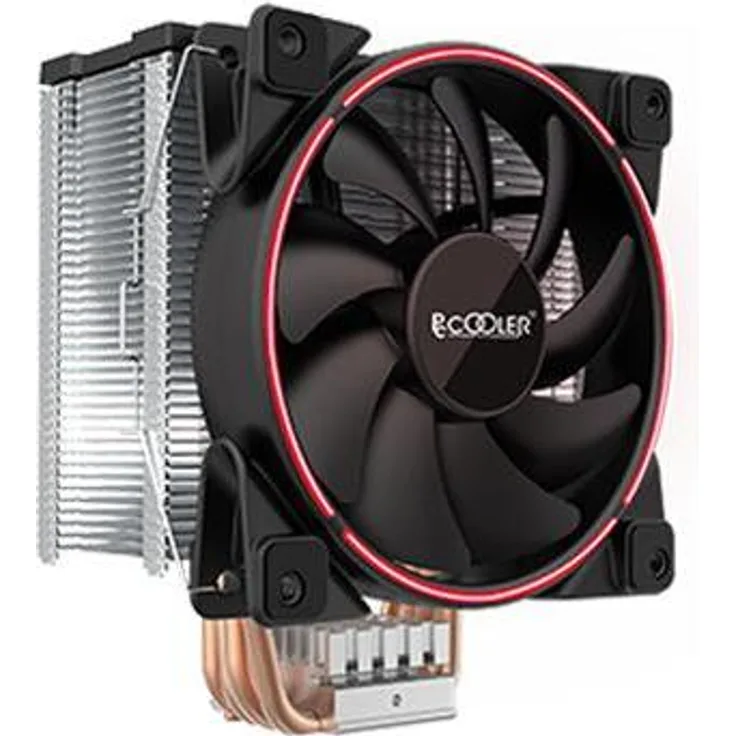 Pccooler GI-X6B-V2 Corona Blau, CPU Kühler mit rot leuchtendem Lüfter, 148 mm, TDP 160 W, kompatibel mit Intel und AMD Sockeln