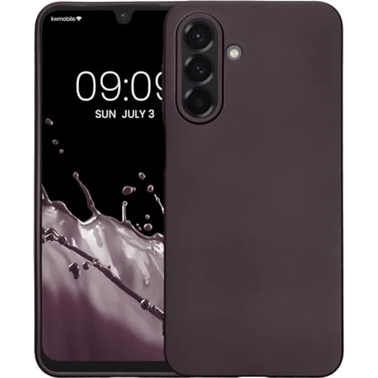 kwmobile Case kompatibel mit Samsung Galaxy A26 5G, Silikon Schutzhülle metallisch schimmernd in Metallic Brombeere, flexibel und reißfest – Bild 5