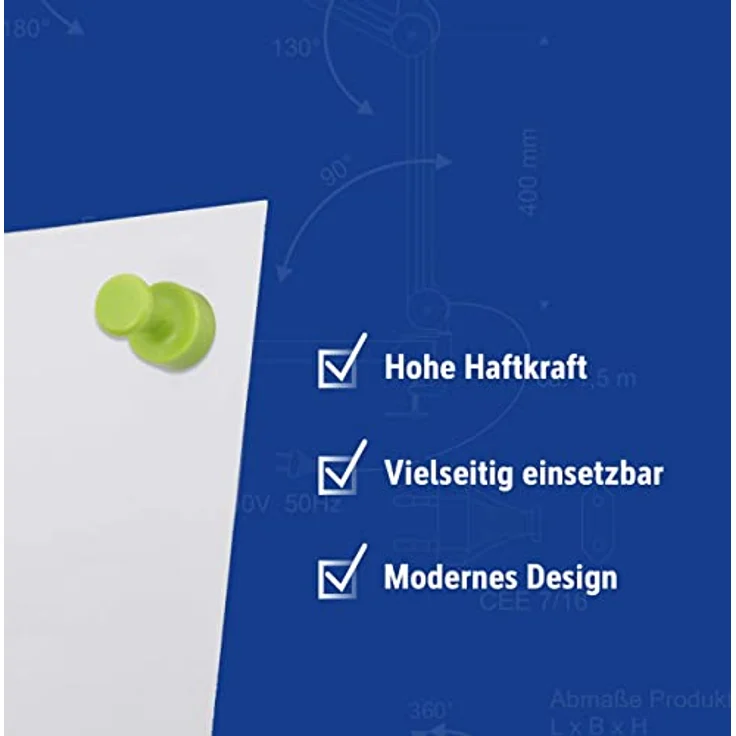 Maul Neodym-Magnete 61685, Ø 12 x 16 mm, Kegelmagnet, farbig sortiert, 10 Stück – Bild 3