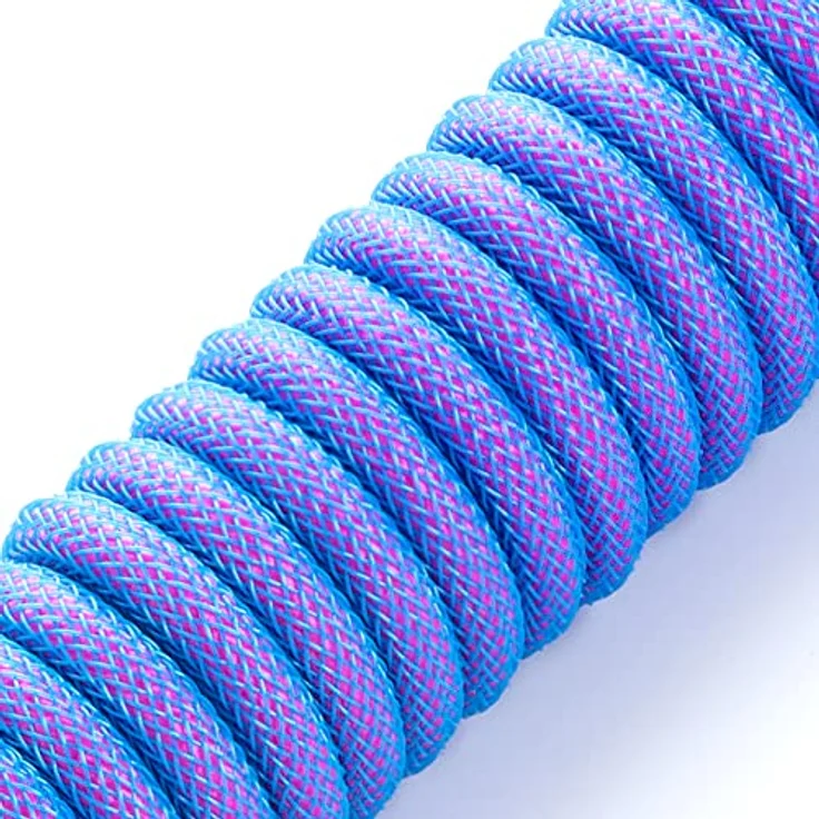 CableMod Pro Coiled Keyboard Cable USB-C zu USB Typ A, 1.50 m, Galaxy Blue, USB 2.0, Hochwertiges Spiralkabel mit fünfpoligem Aviator-Plug – Bild 2