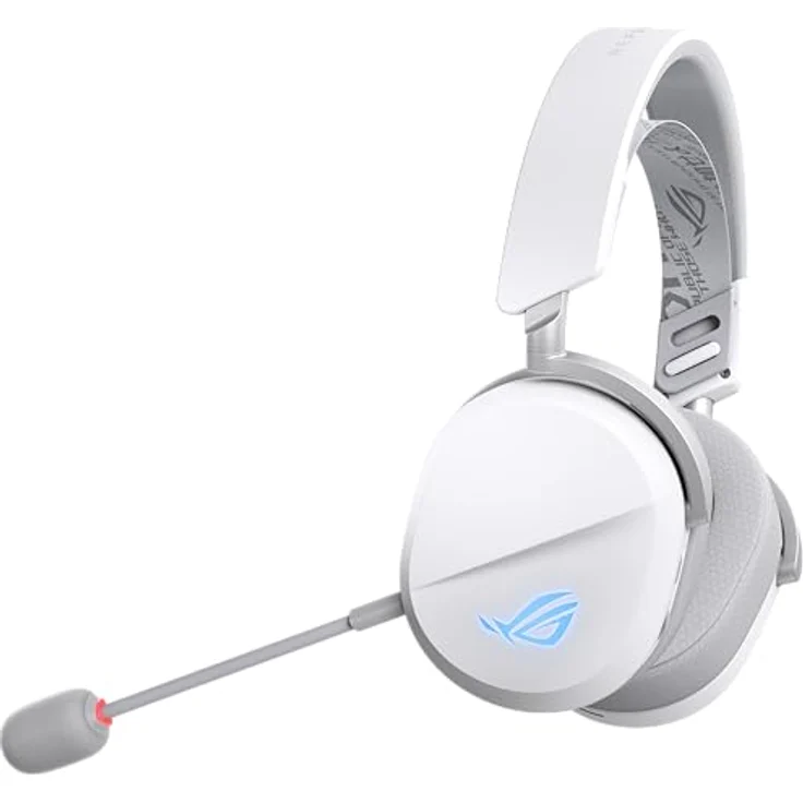ASUS ROG Pelta White, kabelloses RGB Gaming Headset mit 50-mm-ROG-Titanmembran-Treibern, 10-mm-Superbreitband-Boom-Mikrofon und Aura Sync RGB | Weiß – Bild 3