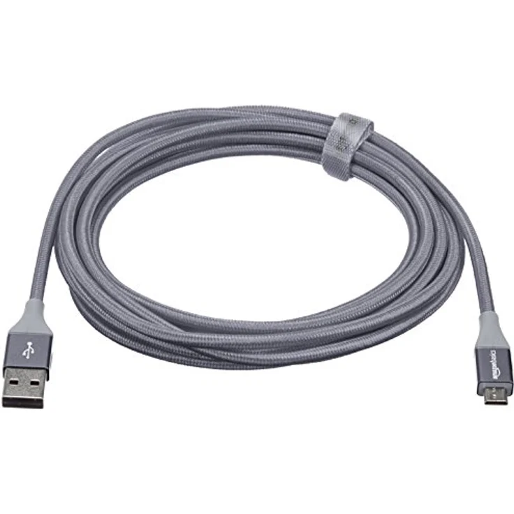 AmazonBasics - USB-2.0-A auf Micro-B-Kabel mit doppelt geflochtenem Nylon | 3 m, Dunkelgrau - Preisvergleich – Bild 6