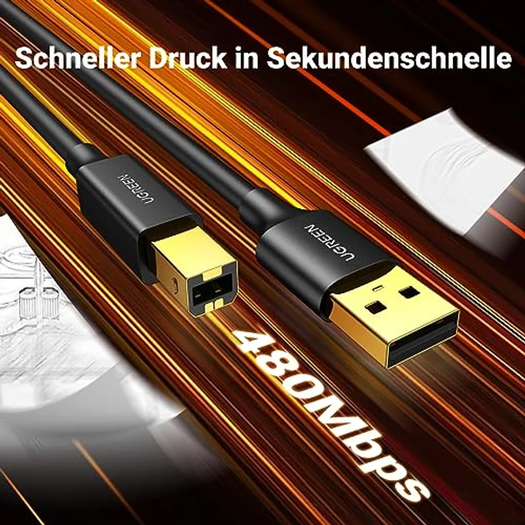 UGREEN USB-A to BM Print Cable 1,5m - Preisvergleich – Bild 3