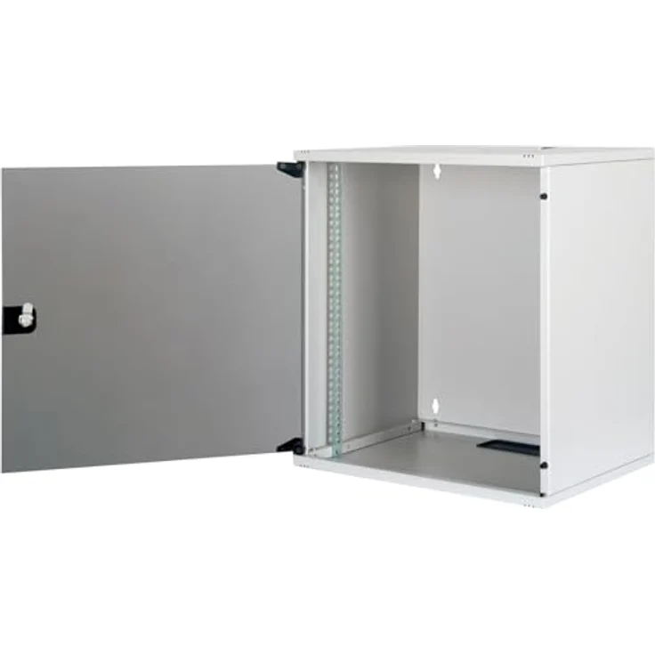 ROLINE 19-Zoll Wandgehäuse Basic 12 HE, 540x400 BxT Bausatz grau, mit Vollglastür und verstellbaren Profilschienen – Bild 1