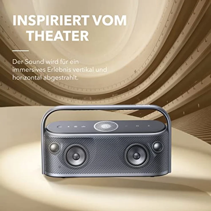soundcore Motion x600 tragbarer Bluetooth Lautsprecher kabelloses Hi-Res Spatial Audio 50W räumlicher Sound IPX7 Wasserschutz 12h Wiedergabe Pro EQ Tragegriff AUX-IN (Schwarz) – Bild 4
