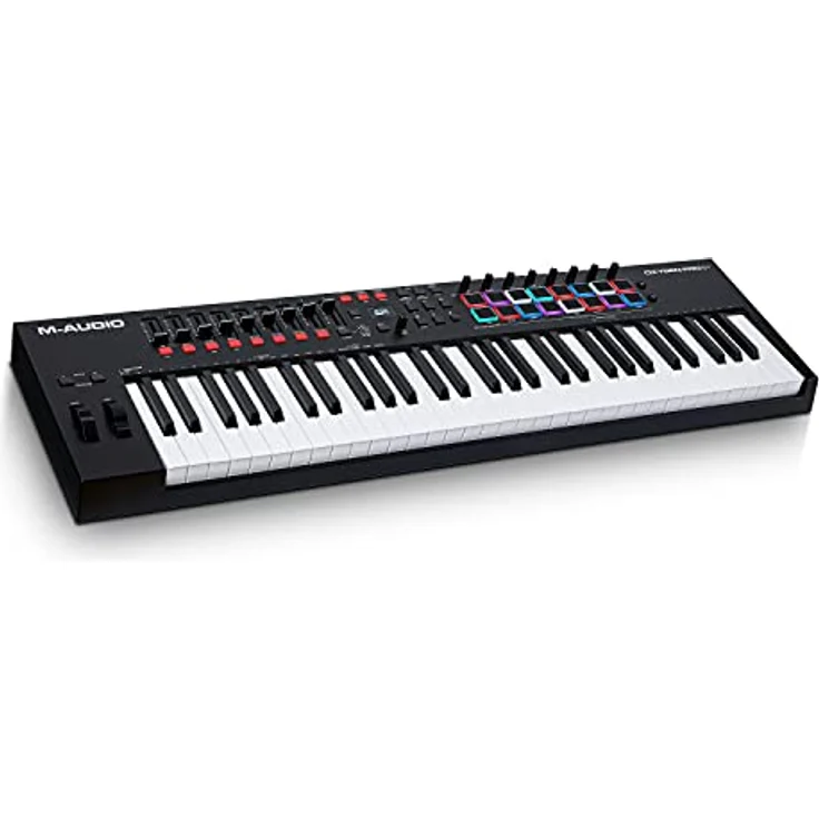 M-Audio Oxygen Pro 61 – 61-Tasten USB MIDI Keyboard Controller mit Beat Pads, MIDI-zuweisbaren Reglern, Tasten & Fadern und enthaltenem Softwarepaket – Bild 1