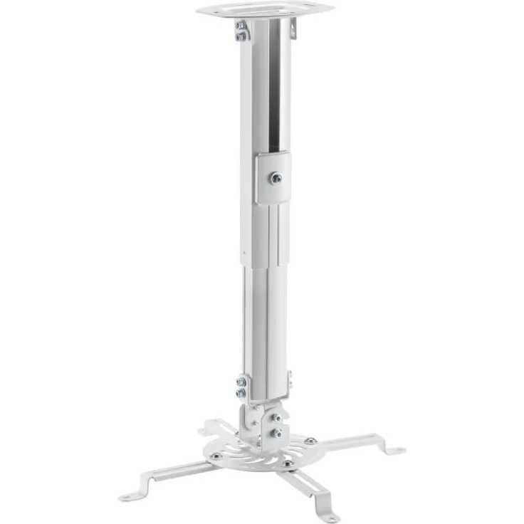 Sopar 23042, Zimmerdecke Halterung aus Aluminium, Stahl und Kunststoff, maximal 13,5 kg, weiß, schwenkbar mit 360° Drehung und Höhenverstellung, -15° bis 15° Neigungswinkel