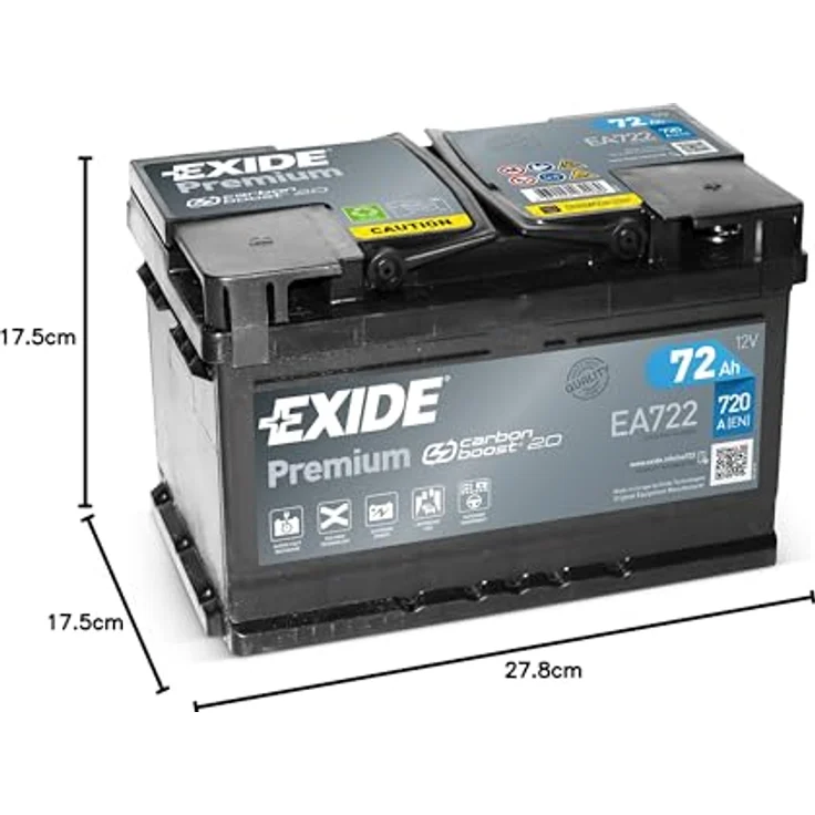 Exide EA722 Premium Carbon Boost 72Ah 720A, wartungsfreie Autobatterie mit hohem Kaltstartstrom – Bild 5