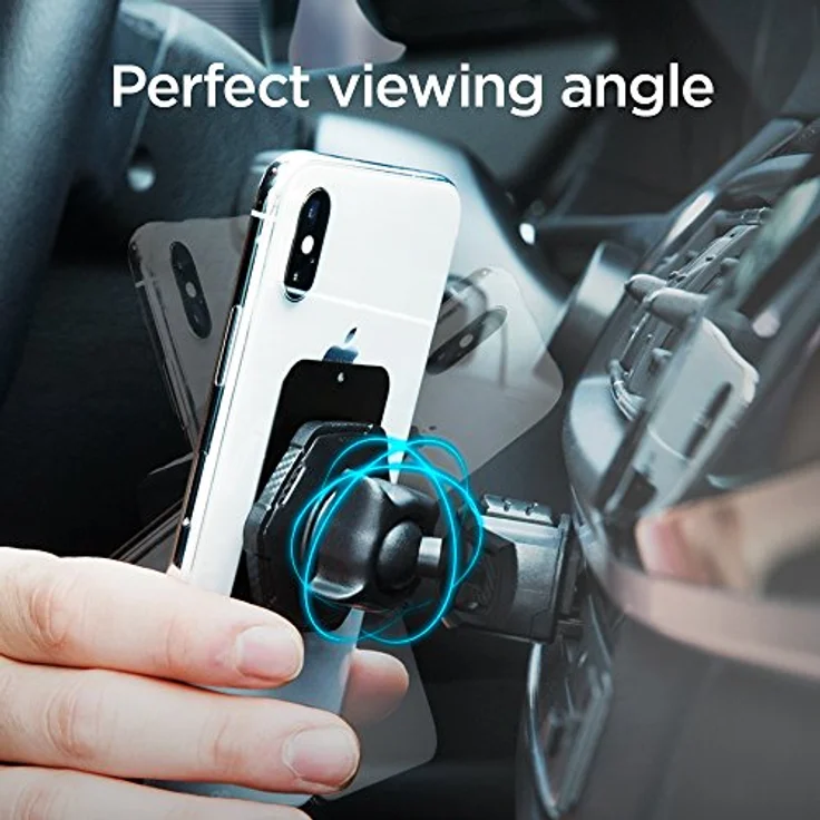 Spigen QS24, CD Slot Smartphone Halterung mit Neodym-Magnet, 360° drehbar, Schwarz – Bild 3