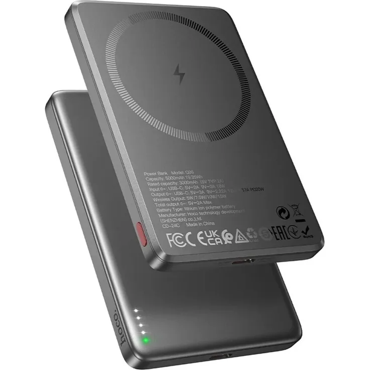 Hoco Powerbank 5000 mAh kompatibel mit MagSafe PD QC 2A 20W Q26 grau
