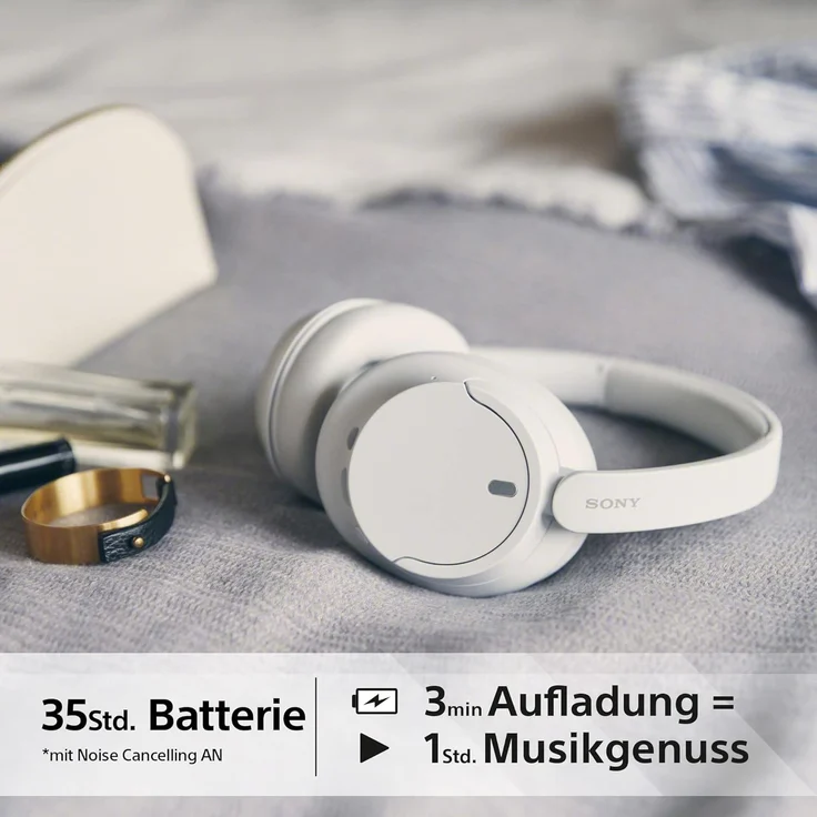 Sony WH-CH720N Over-Ear-Kopfhörer, Bluetooth, Mikrofon, Noise Cancelling, weiß – Bild 6