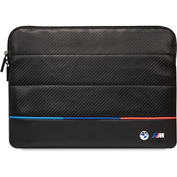 CG Mobile BMW Carbon PU Hülle mit kontrastierender dreifarbiger Schutztasche 14 Zoll kompatibel mit MacBook Intel® UHD Grafik/Windows/HP/Value Top Load Tasche/Arbeit, Schule usw. – Bild 1