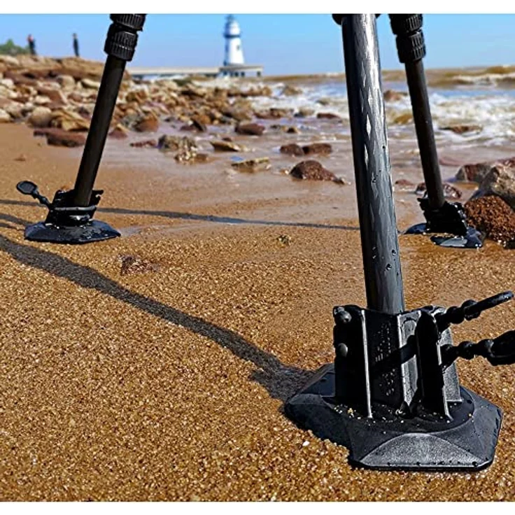 LEOFOTO Stativfuß TFW-2, 3 Stück große Gummiteller mit 144 mm Durchmesser, universelle Passform, 67 mm Höhe, schwarz – Bild 5