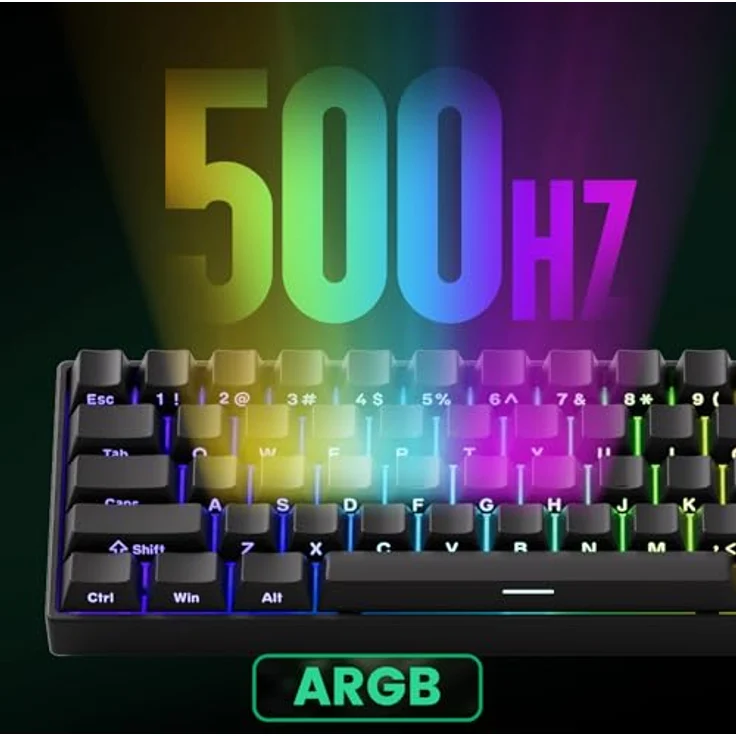 Akko MonsGeek FUN60 Pro Gaming-Tastatur, RGB, Glare Magnetic Switch – schwarz, ANSI (US) – Bild 6