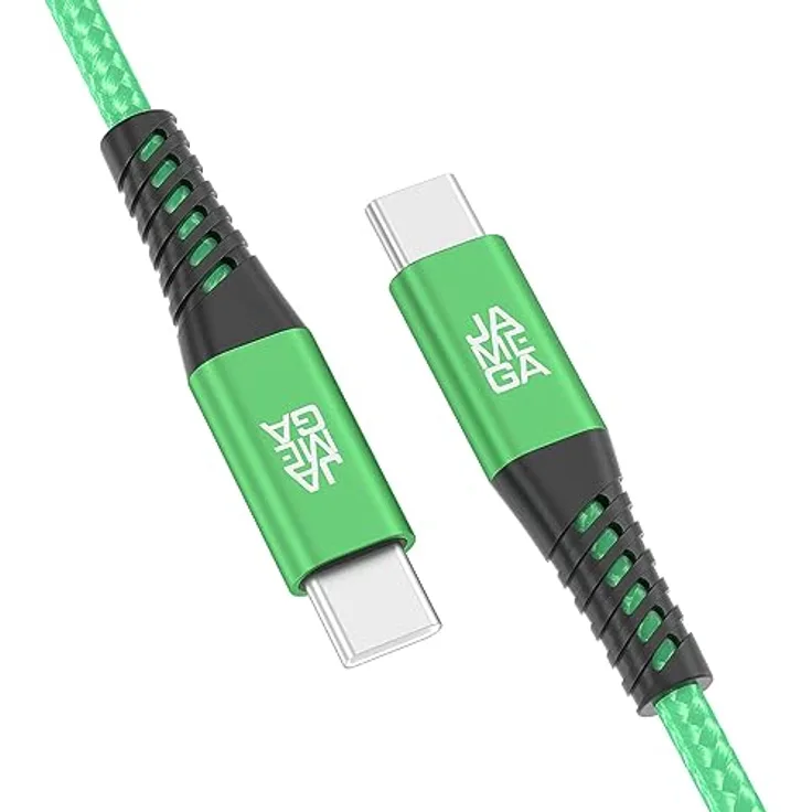 JAMEGA - USB Typ C Kabel Grün 2m | Fast Charge und Datenübertragung für iPhone 15 Pro Max iPad Pro Air Samsung Macbook Tablets Huawei