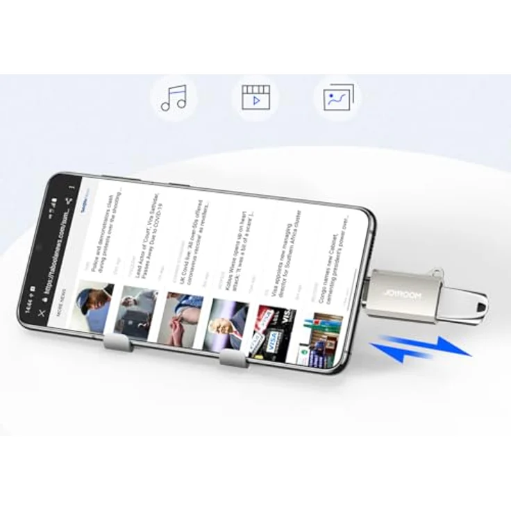 JOYROOM S-H151 OTG-Adapter, USB-C Stecker / USB-A Buchse, 5 Gbit/s, kratzfest, Silber – Bild 5