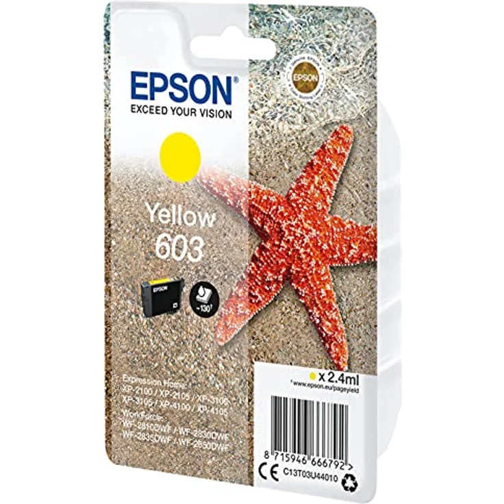 Epson 603 - 2.4 ml - Gelb - Original - Blister mit RF- / aktustischem Alarmsignal - Tintenpatrone - für Expression Home XP-2100, 2105, 3100, 3105, 4100, 4105, WorkForce WF-2810, 2830, 2835, 2850 – Bild 2