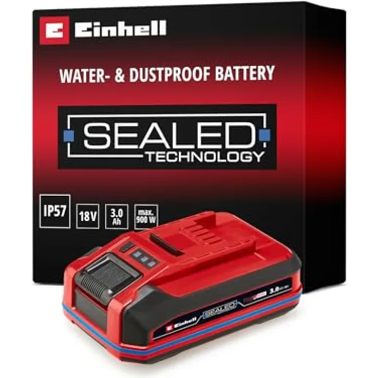 Einhell 18V 3,0 Ah Sealed Power X-Change Plus Akku, Wasser- & staubgeschützt, IP57, universell verwendbar, ohne Ladegerät
