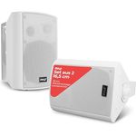 Pyle Sistema de Altavoces Estereo, Bluetooth Lautsprecher, wasserdicht, 300W, für Innen und Außen, weiß
