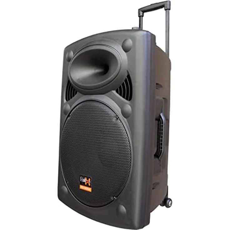 E-Lektron EL38-M 900W mobile PA Sound Anlage mit Akku, Bluetooth, USB/SD-Player und 2 Funkmikrofonen, tragbar mit Handgriff und Rollen – Bild 5