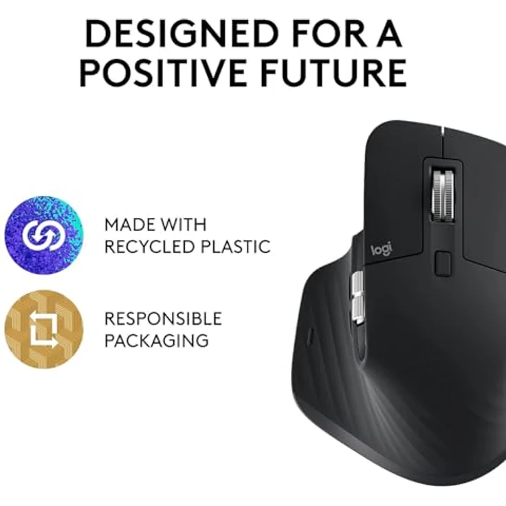 Logitech MX Master 3S (Kabellos), Maus, Grau mit 8K-Sensor und Logitech Flow-Technologie – Bild 5