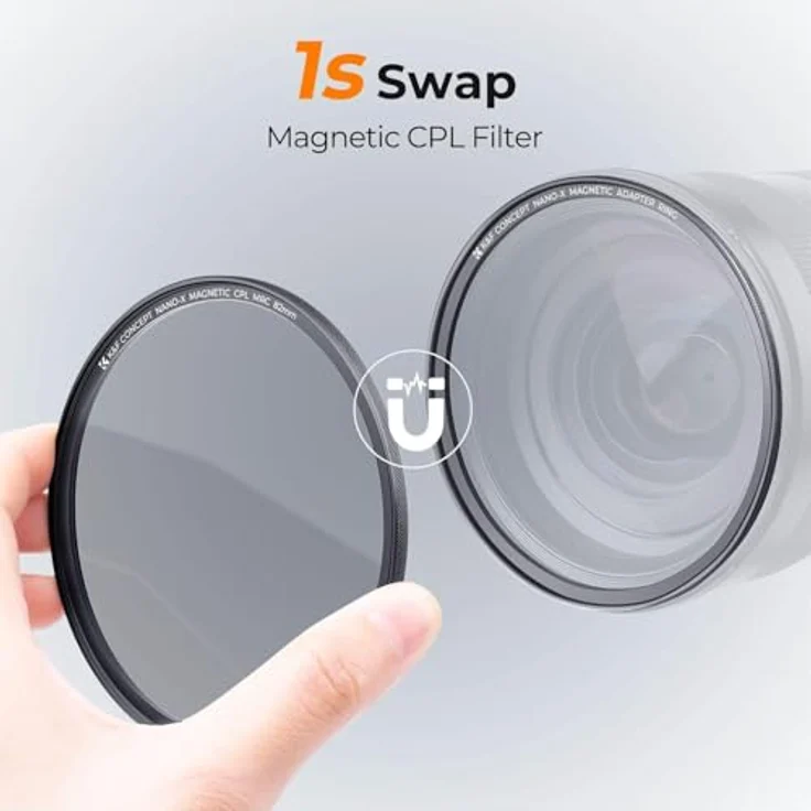K&F CONCEPT Magnetic Filter Set 72mm, Schnellwechsel System MCUV+CPL+ND1000 mit Objektivadapter und Filtertasche (Nano-Xcel), sehr slim, hochoptisches Glas, Vignettierungsfrei – Bild 2