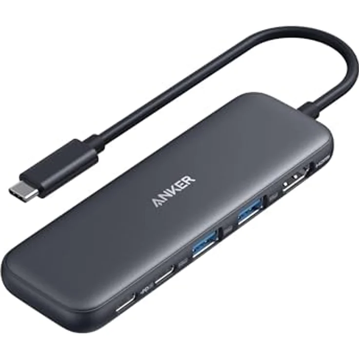 Anker USB C Hub, 332 USB-C Hub (5-in-1) mit 4K-HDMI-Display, Pass-Through-Ladung und 5 Gbit/s Datenübertragung – Bild 1