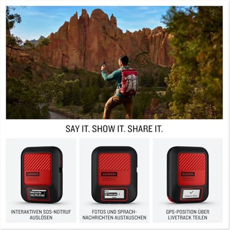 Garmin inReach Messenger Plus, Satelliten-Kommunikationsgerät mit 2-Wege-Kommunikation, Multimedia-Nachrichten, interaktivem SOS-Notruf, Akkulaufzeit bis zu 25 Tage – Bild 2