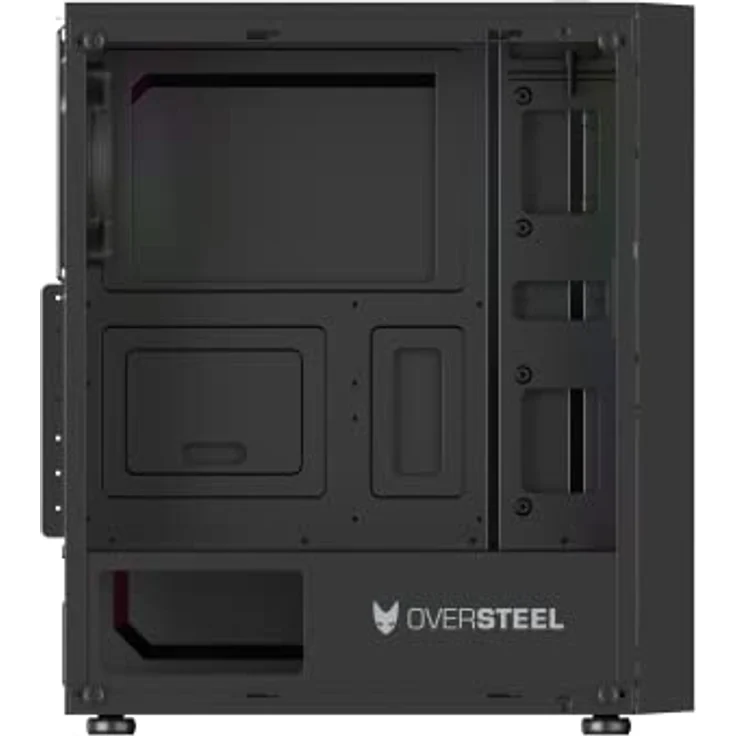 Oversteel Iridium - Gaming-PC-Gehäuse, kompatibel mit ATX-, Micro ATX- und ITX-Boards, 120-mm-A-RGB-Lüfter im Lieferumfang, Mesh-Front, 2 Staubfilter, gehärtetes Seitenglas, USB 3.0, Farbe Schwarz - Preisvergleich – Bild 3