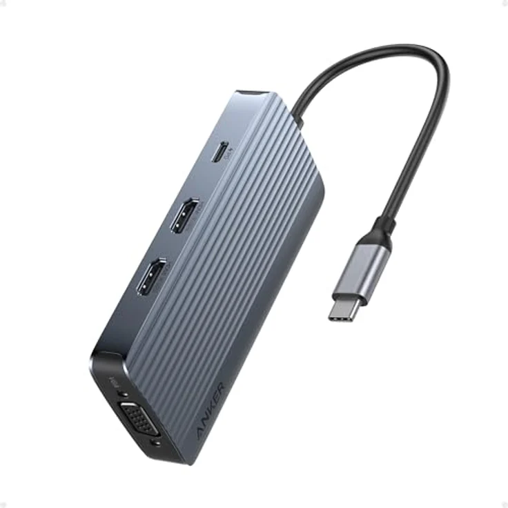 Anker 8-in-1 USB-C Hub, Triple Display Dockingstation mit 2 HDMI, VGA, 5 Gbit/s Datenübertragung für MacBook Air/Pro, Dell XPS, iPad Pro und mehr – Bild 1