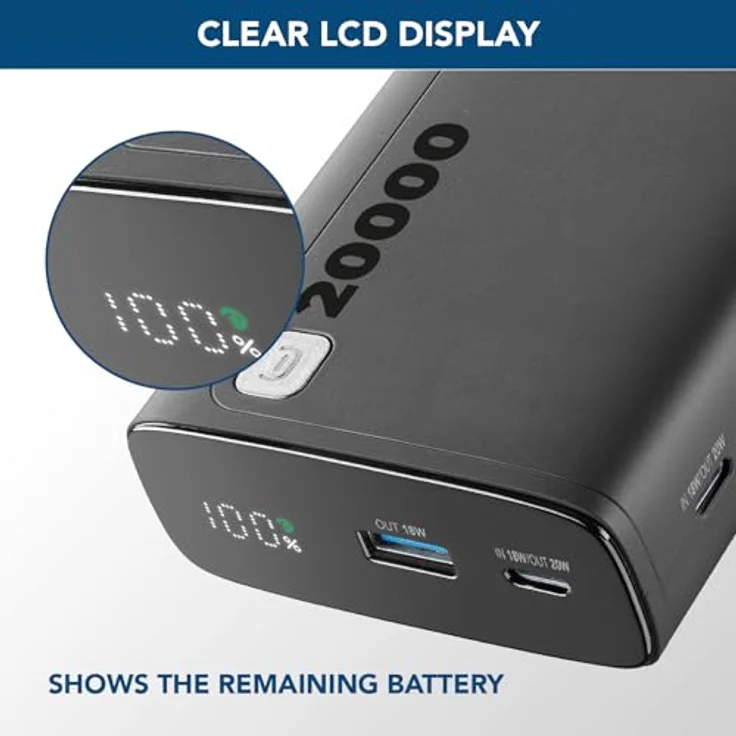 Cellularline Power Bank Elite 20000 PD Black - 20.000 mAh, 3 USB-Anschlüsse, 144 Stunden zusätzliche Ladezeit – Bild 4