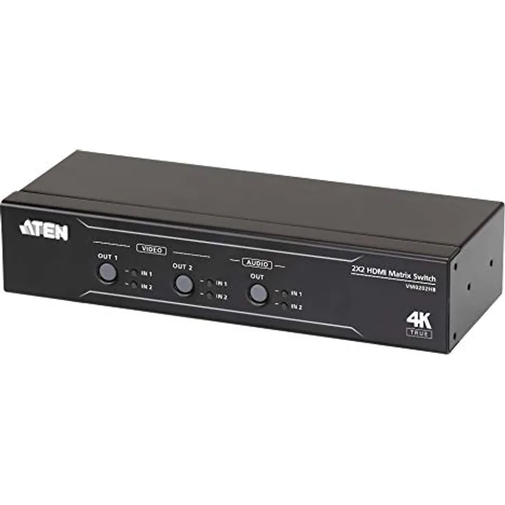 ATEN VM0202HB 2 x 2 True 4K HDMI Audio/Video Matrix Switch, hochwertige Leistung, ergonomisches Design