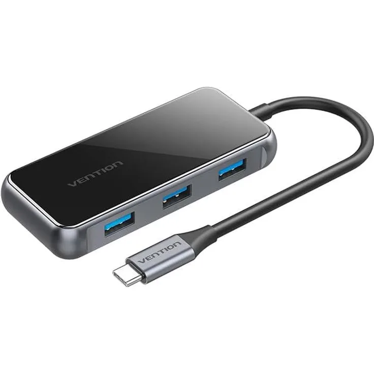 5in1 Adapter HUB Vention TFBHB USB-C to HDMI 4K@60Hz, 3X USB 3.0, PD (Gray)
