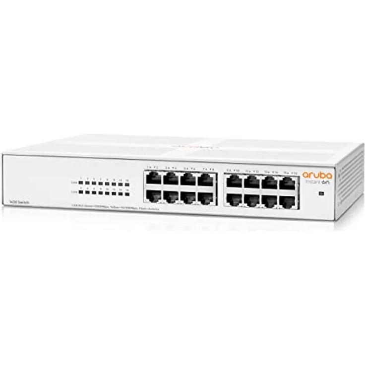 Aruba Instant On 1430 16-Port Gb Unmanaged Layer 2 Ethernet Switch | 16x 1G | Fanless | EU Cord (R8R47A#ABB) – Bild 1