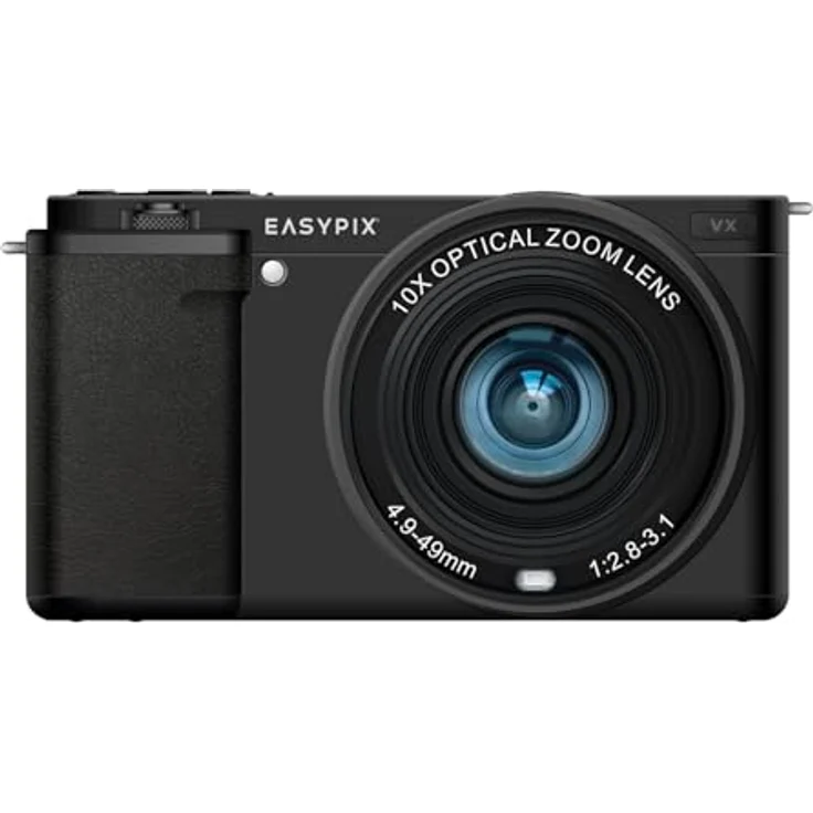 Easypix PowerPro VX6430, Kompakte Systemkamera mit WiFi, 10x Optischer Zoom, bis zu 64 MP Auflösung, 2.8" Display, Mikrofon-Anschluss – Bild 2
