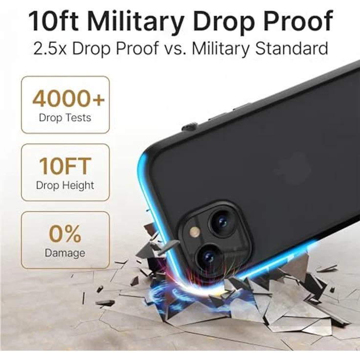 Catalyst Influence Case für iPhone 14, 2,5-Fach höherer Fallschutz, resistent gegen Fingerabdrücke, langlebig, 30% lauteres Vorwärtsaudio, inklusive Umhängeband – Stealth Black – Bild 3