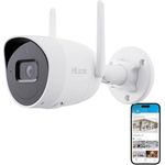 HiLook by HIKVISION Außenkamera WLAN, 4MP Smart-Kamera mit Bewegungsmelder, Nachtsicht bis 30 m, 2-Wege-Kommunikation, SD-Karten-Slot (bis 512 GB), IP66 Wetterfest