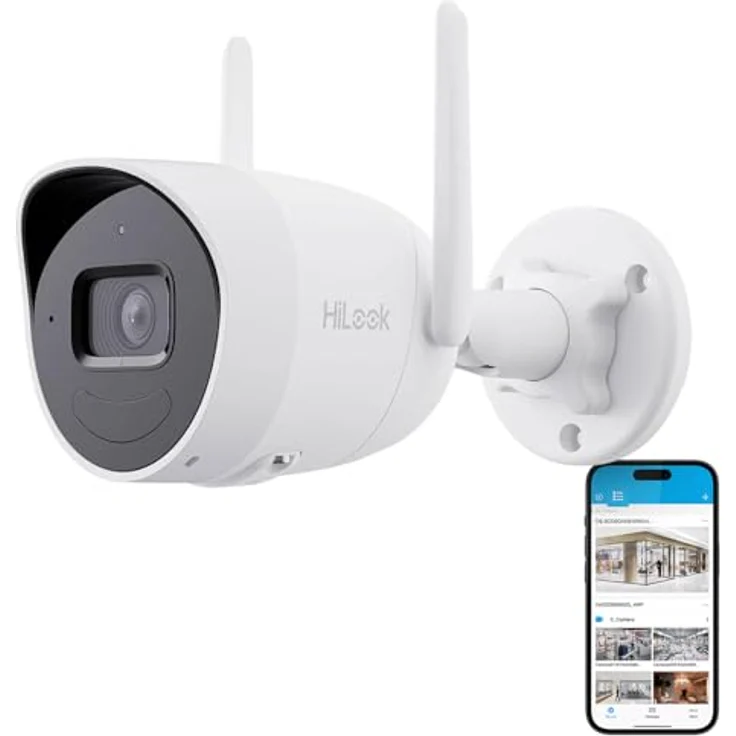 HiLook by HIKVISION Außenkamera WLAN, 4MP Smart-Kamera mit Bewegungsmelder, Nachtsicht bis 30 m, 2-Wege-Kommunikation, SD-Karten-Slot (bis 512 GB), IP66 Wetterfest – Bild 1
