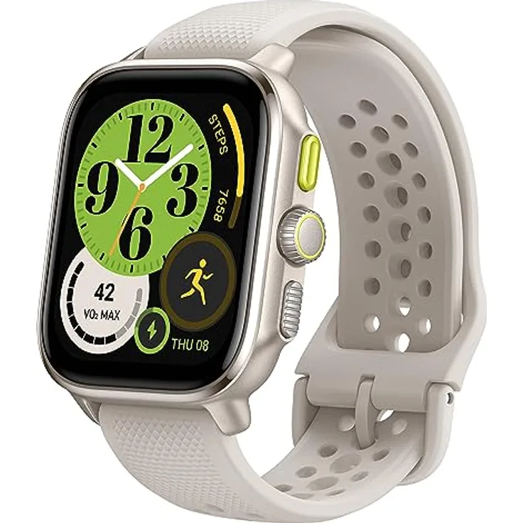 Amazfit Cheetah Lauf-Smartwatch mit Dual-Band-GPS, Routennavigation und Offline-Karten, Trainingsvorlage, Herzfrequenzmesser, integrierter Alexa, 8 Tage Akkulaufzeit für Männer und Frauen-Quadratisch