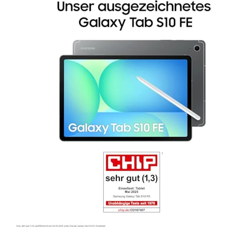 Samsung Galaxy S10 FE AI-Tablet, Android Tablet, 256 GB Speicher, 12 GB RAM, 10,9" Display, inkl. S Pen, Wi-Fi, IP68, Silver, 36 Monate Herstellergarantie – Bild 2