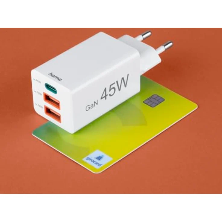 Hama Schnellladegerät USB (Ladegerät mehrfach, USB C, USB A, Handy Tablet Laptop Universal Ladegerät, Netzstecker USB Schnellladen, USB C Netzteil, Power Delivery/Quick Charge 3.0, GaN Charger, 45 W) – Bild 3
