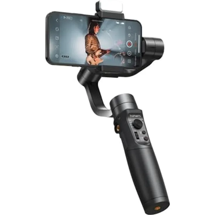 Hohem iSteady Mobile Plus Gimbal, 3-Achsen Stabilisierung mit Anti-Shake-Algorithmus, Schwarz