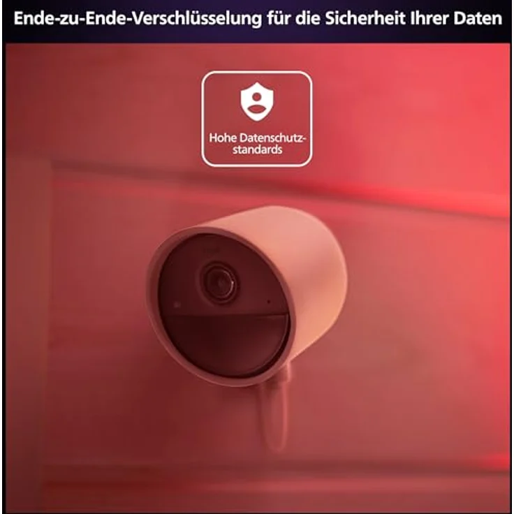 Philips Hue Secure Starter Kit, Hue Secure kabelgebundene Kamera, Hue Kontaktsensoren, Hue E27 White & Color Amb. Lampen, Hue Bridge, einfach zu installieren, Zwei-Wege-Gespräch, per Hue App steuerbar – Bild 4