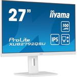 iiyama Prolite XUB2792QSU-W6 68,5cm 27" IPS LED-Monitor WQHD 100Hz HDMI DP USB3.2 FreeSync Höhenverstellung Pivot weiß, Office-Monitor mit Edge-to-Edge-Design und i-style Colour