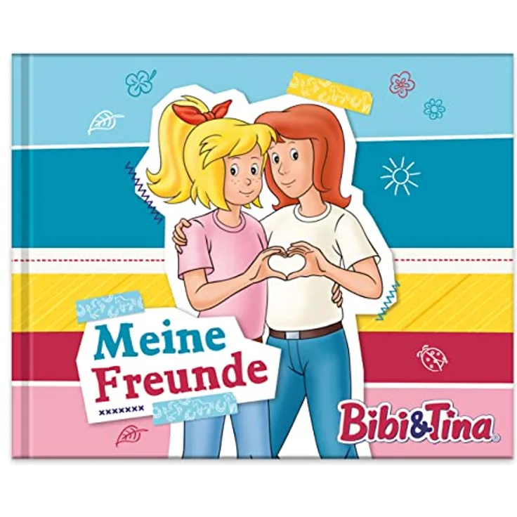 Papierdrachen Hochwertiges Freundebuch für Kinder - Bibi & Tina - Poesiealbum für alle kleinen Pferdefreunde - für 27 Freunde - buntes kindgerechtes Design